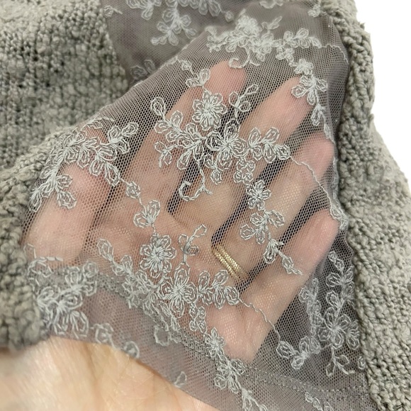 Anthropologie Angel Of The North Lace Inset Mixed Media Striped Sweater Size M - Picture 6 of 13